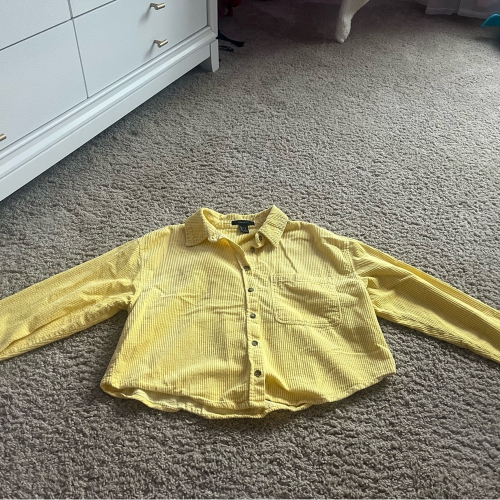 Forever 21 Yellow Button Down Shirt